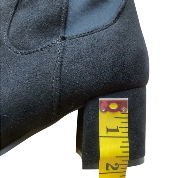 Black Knee high faux suede boots, size 7 - Picture 4 of 11